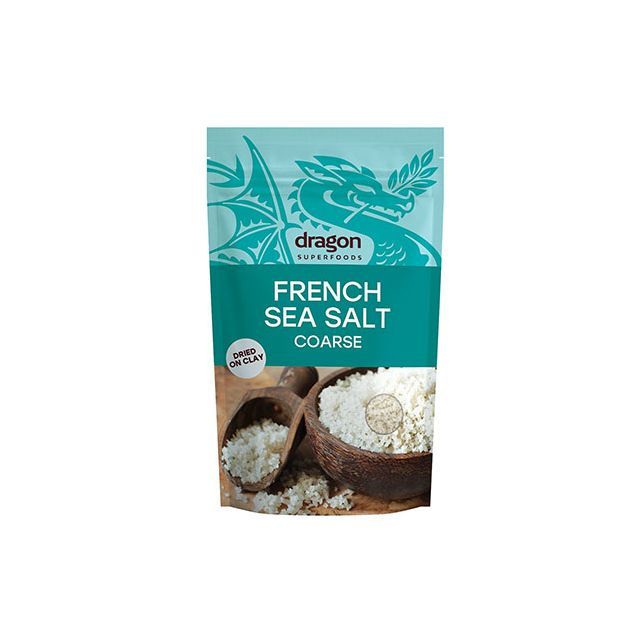 Sare franceza pura de mare (sare celtica) grunjoasa 500g, Dragon Superfoods