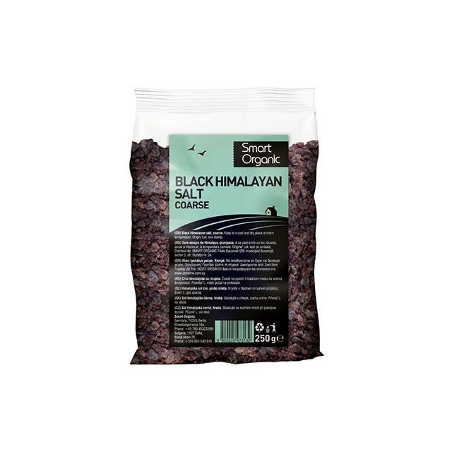 Sare neagra de Himalaya grunjoasa 250g, Smart Organic