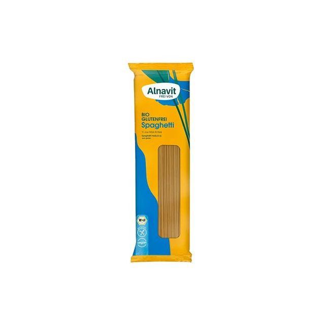 Spaghetti din porumb si orez fara gluten, bio, 500g Alnavit