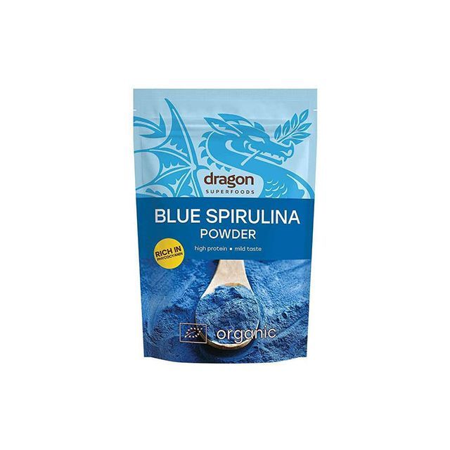 Spirulina albastra pudra bio 75g, Dragon Superfoods