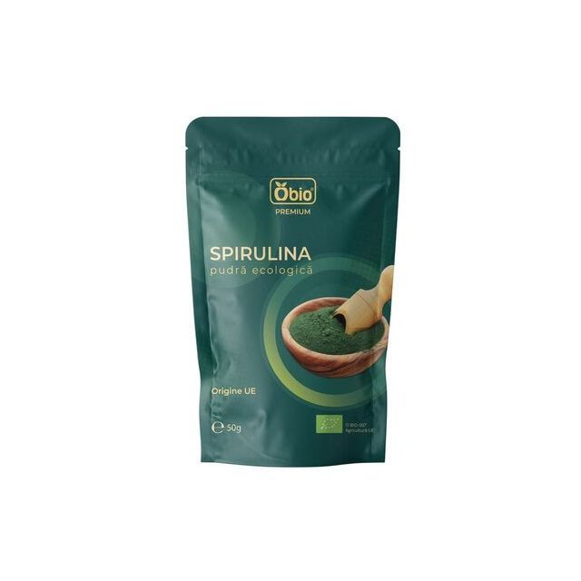 Spirulina pudra raw bio premium 50g, Obio