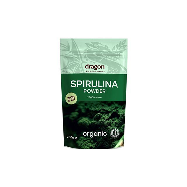 Spirulina pulbere bio 200g, Dragon Superfoods
