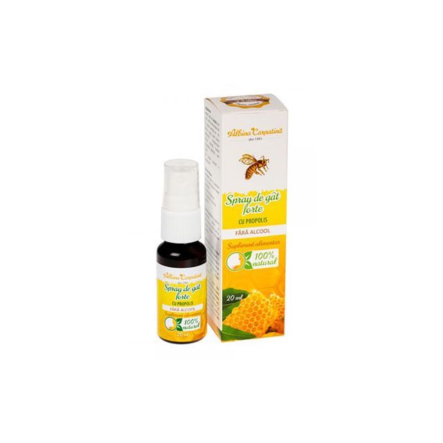 Spray de gat forte cu propolis 20ml, Albina Carpatina