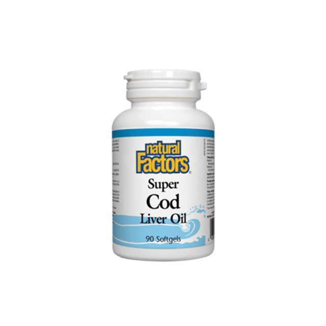 Super Cod Liver Oil (Super Ulei din Ficat de Cod) 1100mg 90 capsule moi, Natural Factors