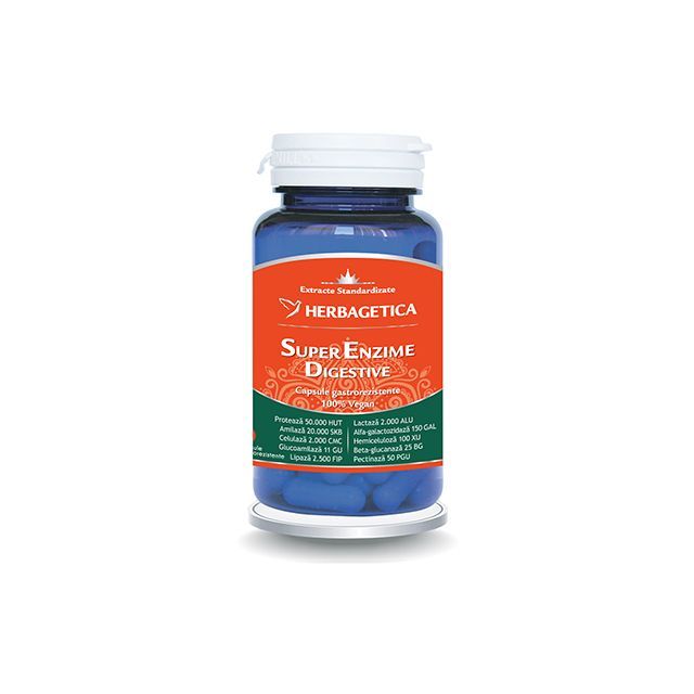 Super Enzime Digestive 30 cps, Herbagetica