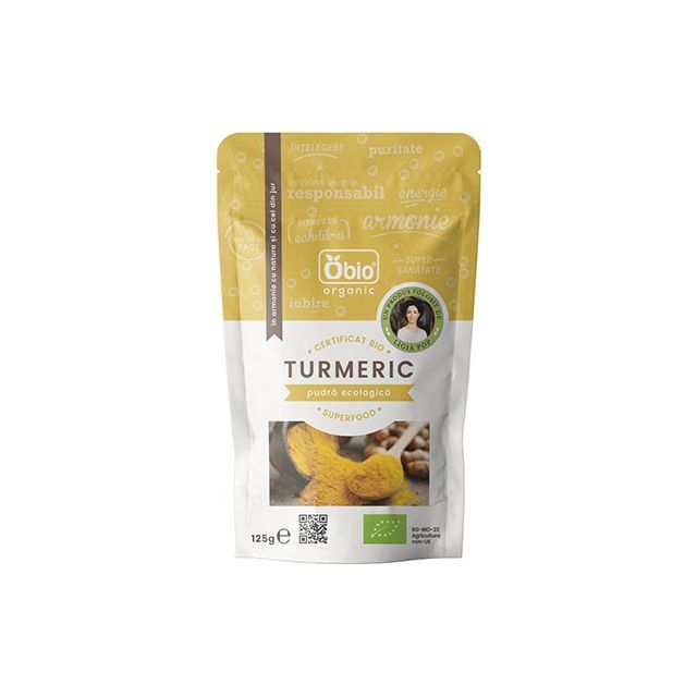 Turmeric pudra bio 125g, Obio