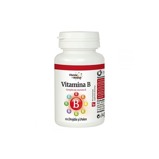 Vitamina B cu drojdie si polen 60 cpr,  Dacia Plant