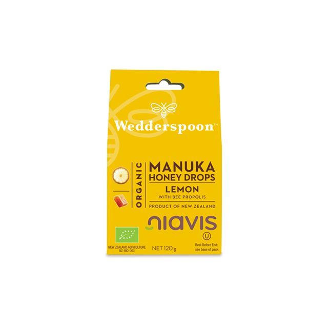 Bomboane (Dropsuri) cu Miere de Manuka, Lamaie si Propolis 120g , Wedderspoon