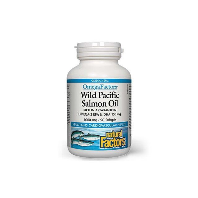 Wild Pacific Salmon Oil (ulei de somon salbatic de pacific) 1000mg 90 gelule moi, Natural Factor
