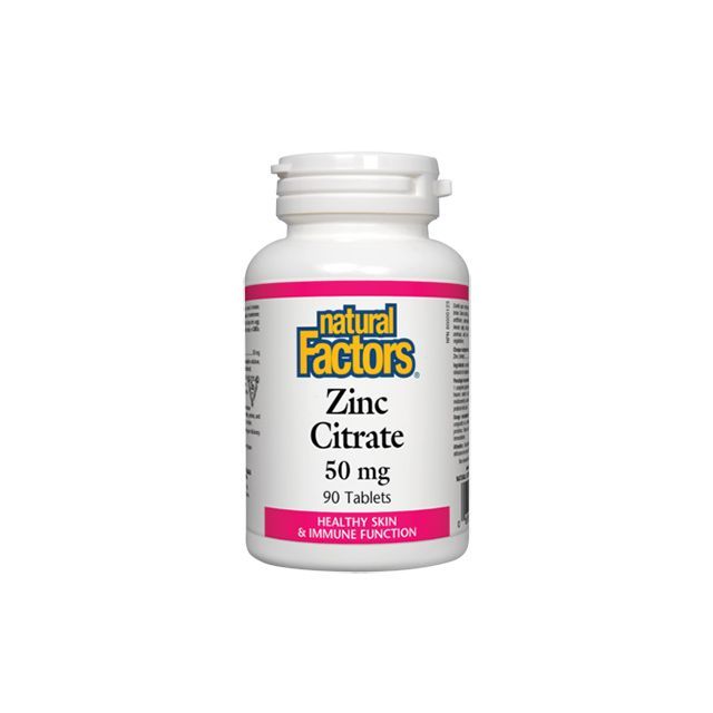 Zinc Citrate 50mg 90 tbl, Natural Factors