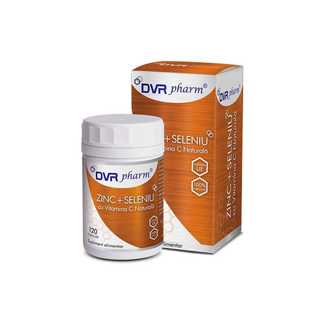 Zinc + Seleniu cu Vitamina C naturala 120 cps, DVR Pharm