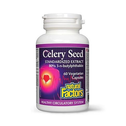 Celery Seed - Extract standardizat din Seminte de telina 80% 3-n-butylphthalide (3nb) 60 cps, Natural Factors