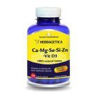 Ca+Mg+Se+Si+Zn cu Vit D3 Complex Forte 120 cps, Herbagetica