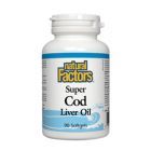 Super Cod Liver Oil (Super Ulei din Ficat de Cod) 1100mg 90 capsule moi, Natural Factors