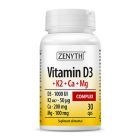 Vitamin D3 + K2 + Ca + Mg Complex 30 cps, Zenyth