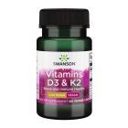 Vitamina K2 (75mcg) + D3 (2000UI) 60 cps, Swanson